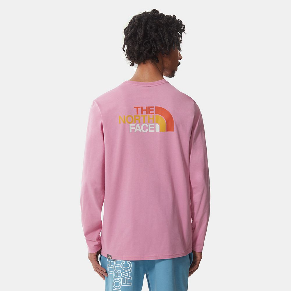 The North Face Long Sleeve Mens Australia - The North Face Easy Long-Sleeve Rose (YOR-081734)